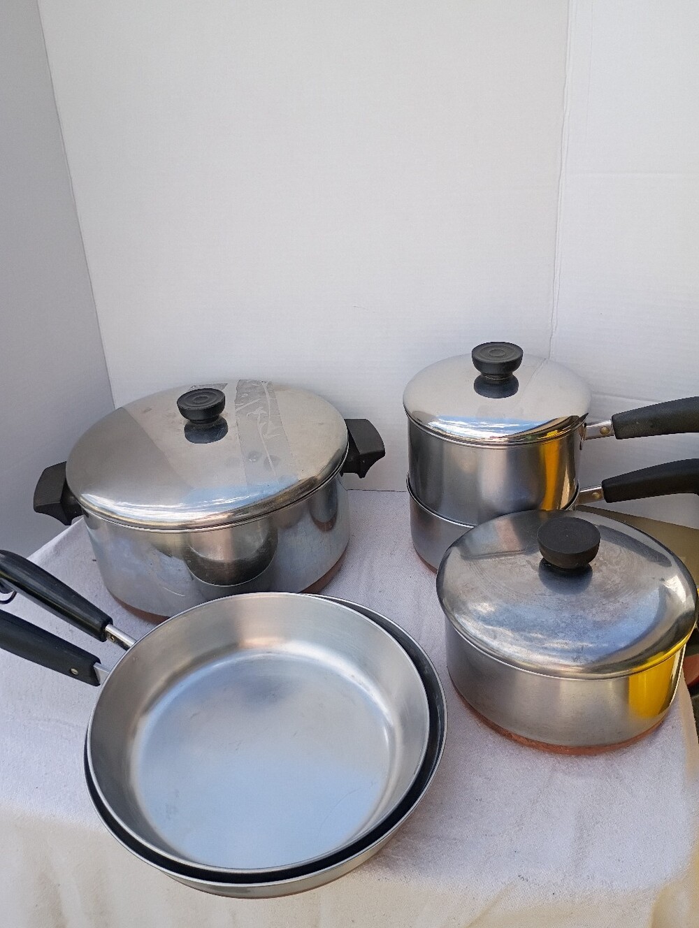 Lot Of 9 Stainless Steel Cookware Set with Lids Revere Ware